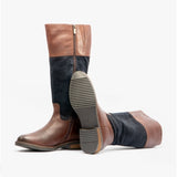 Hush Puppies KITTY Womens Leather Boots Brown/Navy