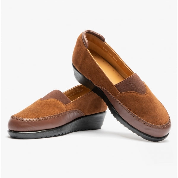 Comfortology DIA Womens Suede Shoes Cognac