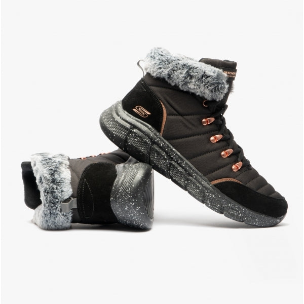 Skechers 117339/BBK BOBS B FLEX-JOLLY DARLING Womens Sneaker Boots Black