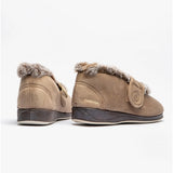 Padders HUSH Womens (2E Fit) Touch Fasten Boot Slippers Taupe Combi