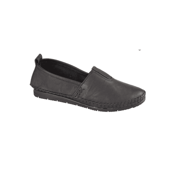 Mod Comfys L990A Womens Soft Leather Slip-On Shoes Black