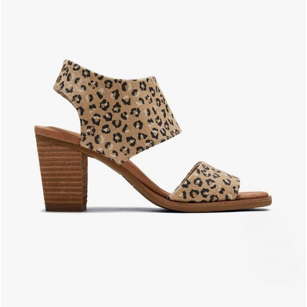 TOMS MAJORCA CUTOUT Womens Heeled Canvas Sandals Natural