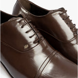 Club Cubano CORDOBA Mens Soft Leather Lace-Up Cuban Heel Oxford Shoes Dark Brown