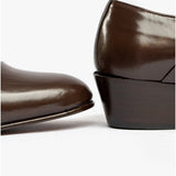 Club Cubano CORDOBA Mens Soft Leather Lace-Up Cuban Heel Oxford Shoes Dark Brown