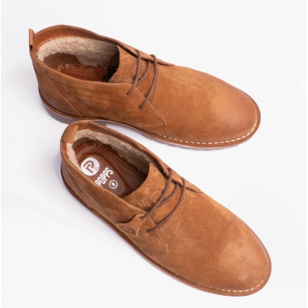 Popps COOPER Mens Desert Boots Cognac