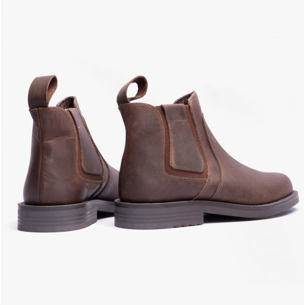 Roamers ALEXANDER Mens Waxy Leather Chelsea Boots Brown