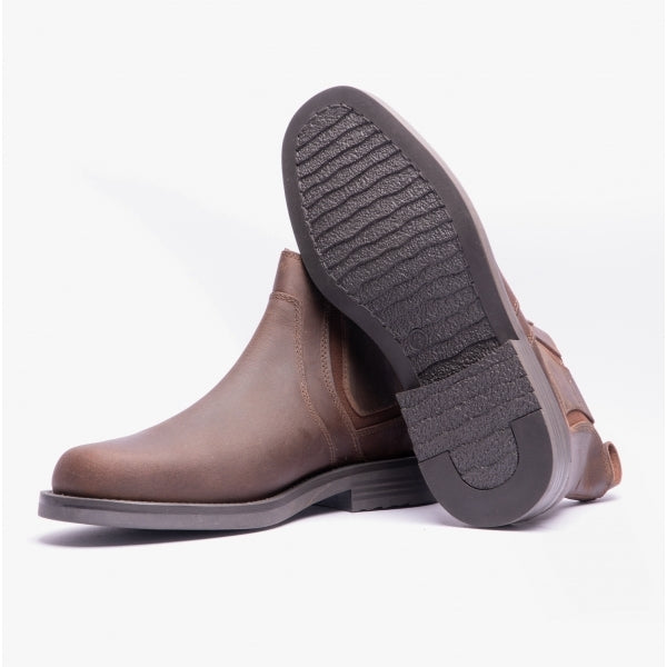 Roamers ALEXANDER Mens Waxy Leather Chelsea Boots Brown