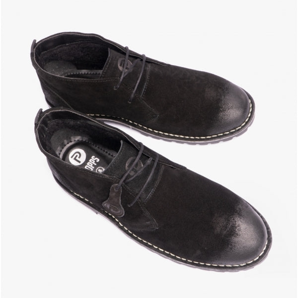 Popps COOPER Mens Desert Boots Black