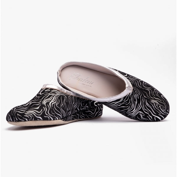 Chaleur GEONNA Womens Mule Slippers Black/Silver