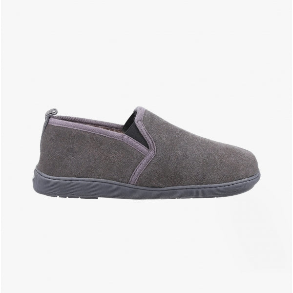Hush Puppies ARNOLD Mens Suede Slippers Grey