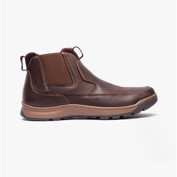 Hush Puppies GAVIN Mens Leather Chelsea Boots Brown