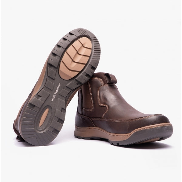 Hush Puppies GAVIN Mens Leather Chelsea Boots Brown