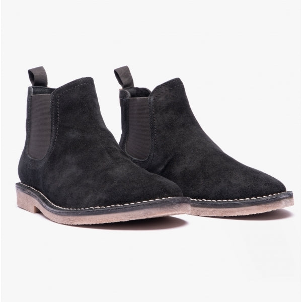 Hush Puppies SHAUN Mens Suede Chelsea Boots Black