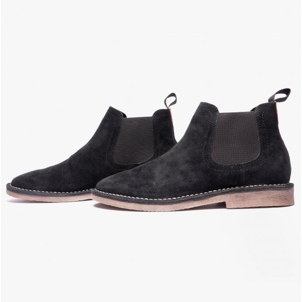 Hush Puppies SHAUN Mens Suede Chelsea Boots Black