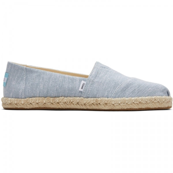 TOMS ALPARGATA ROPE Womens Slip-On Canvas Espadrilles Light Blue