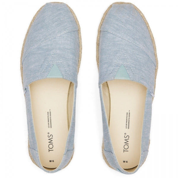 TOMS ALPARGATA ROPE Womens Slip-On Canvas Espadrilles Light Blue