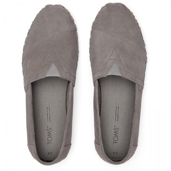 TOMS ALPARGATA LEATHER WRAP Womens Slip-On Textile Trainers Grey
