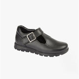 Roamers G716A Girls T-Bar School Shoes Black
