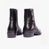 Club Cubano ARNO Mens Leather Cuban Heel Boots Black
