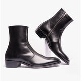 Club Cubano ARNO Mens Leather Cuban Heel Boots Black