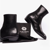 Club Cubano ARNO Mens Leather Cuban Heel Boots Black