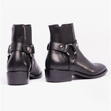 Club Cubano LAMBRO Mens Leather Cuban Heel Boots Black