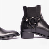 Club Cubano LAMBRO Mens Leather Cuban Heel Boots Black
