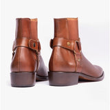 Club Cubano LAMBRO Mens Leather Cuban Heel Boots Cognac