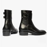 Club Cubano ANFIBIO Mens Leather Cuban Heel Boots Black