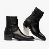 Club Cubano ANFIBIO Mens Leather Cuban Heel Boots Black