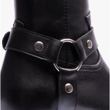 Club Cubano TICINO Mens Leather Cuban Heel Boots Black