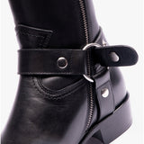 Club Cubano TICINO Mens Leather Cuban Heel Boots Black