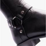 Club Cubano TICINO Mens Leather Cuban Heel Boots Black