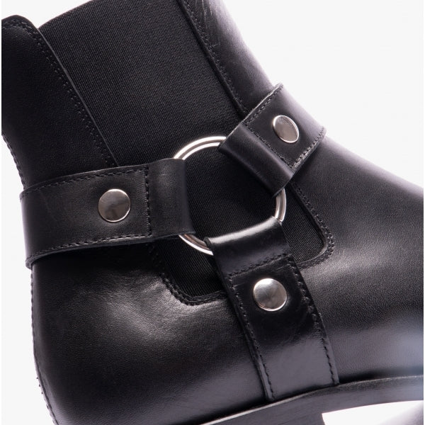 Club Cubano LAMBRO Mens Leather Cuban Heel Boots Black