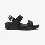 FitFlop LULU GLITTER Womens Back-Strap Sandals Black Glitter