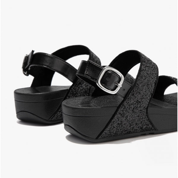 FitFlop LULU GLITTER Womens Back-Strap Sandals Black Glitter