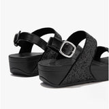 FitFlop LULU GLITTER Womens Back-Strap Sandals Black Glitter