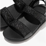 FitFlop LULU GLITTER Womens Back-Strap Sandals Black Glitter