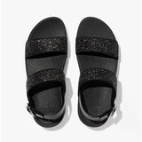 FitFlop LULU GLITTER Womens Back-Strap Sandals Black Glitter
