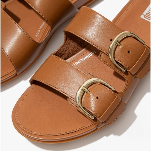 FitFlop GRACIE Womens Strappy Buckle Sliders Light Tan