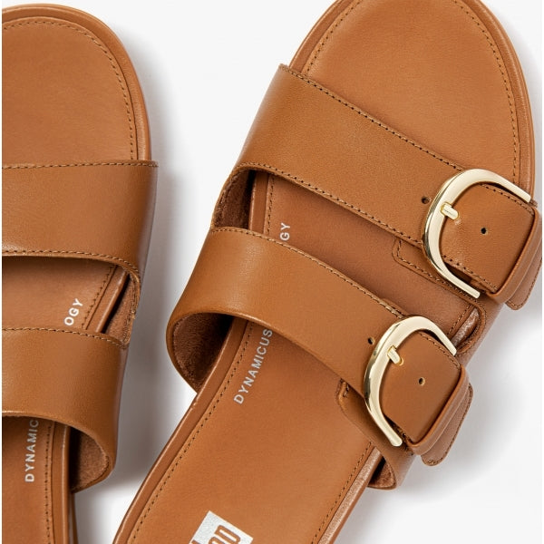 FitFlop GRACIE Womens Strappy Buckle Sliders Light Tan