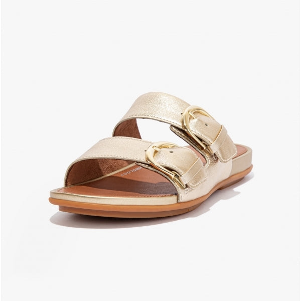 FitFlop GRACIE Womens Strappy Buckle Sliders Platino