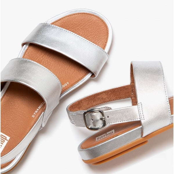 FitFlop GRACIE Womens Strappy Buckle Sandals Silver