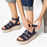 FitFlop ELOISE Womens Espadrille Strappy Wedge Sandals Midnight Navy