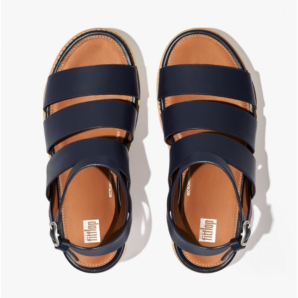 FitFlop ELOISE Womens Espadrille Strappy Wedge Sandals Midnight Navy