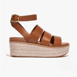 FitFlop ELOISE Womens Espadrille Strappy Wedge Sandals Light Tan
