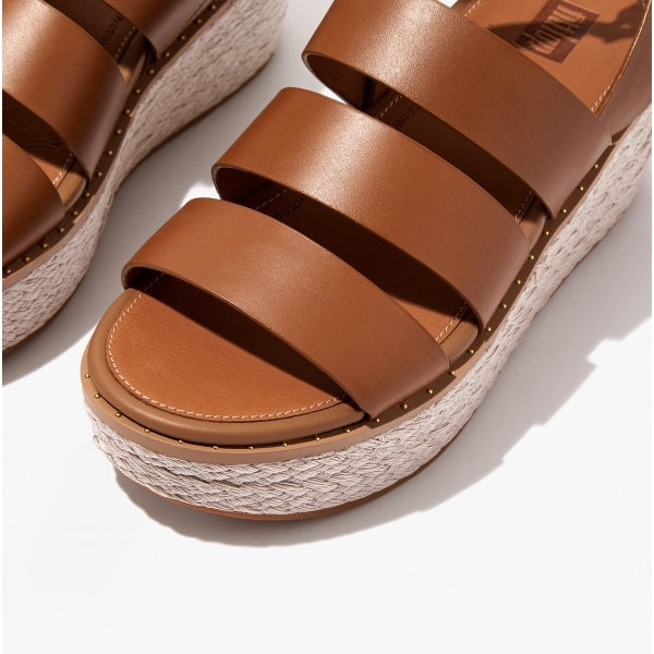 FitFlop ELOISE Womens Espadrille Strappy Wedge Sandals Light Tan