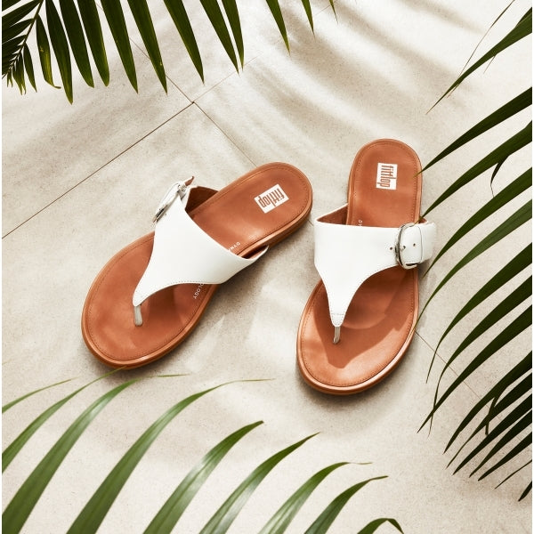 FitFlop GRACIE Womens Toe-Post Sandals Urban White