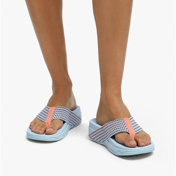 FitFlop SURFA Womens Toe-Post Sandals Sky Blue Mix