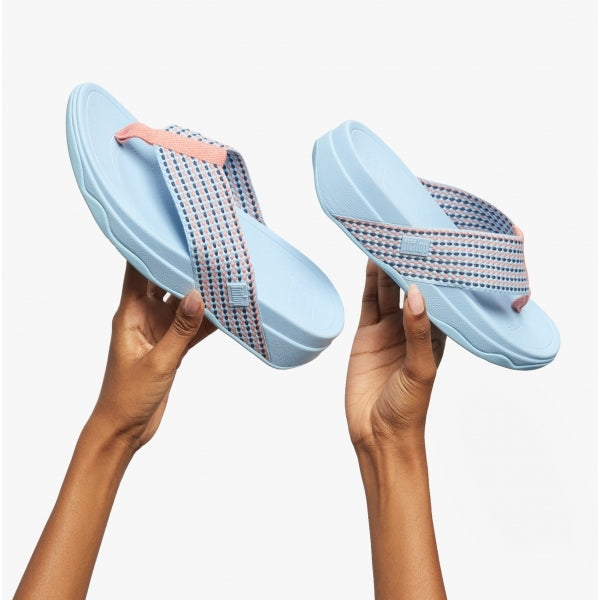 FitFlop SURFA Womens Toe-Post Sandals Sky Blue Mix